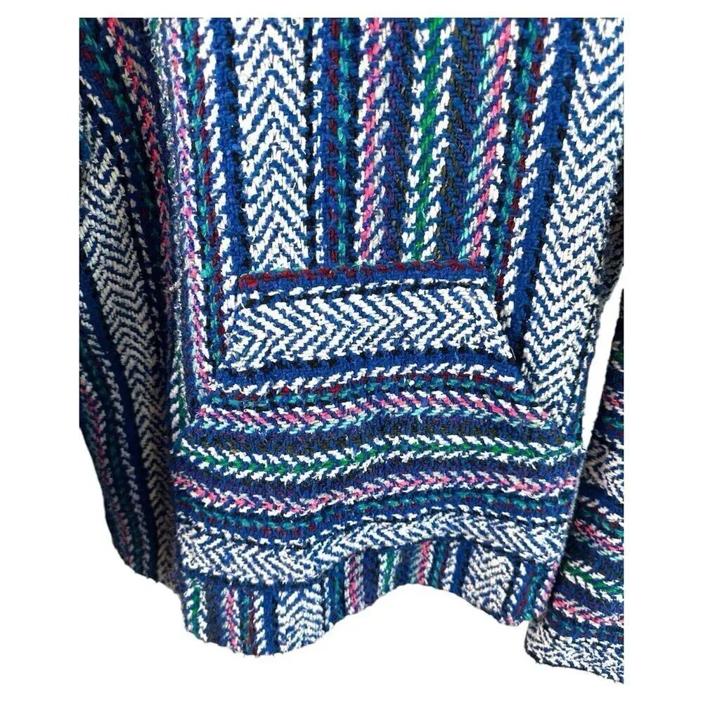 VTG Baja Joe Sweater Mens Extra Large Drug Rug Multicolor Heavyweight Aztec - Picture 3 of 9